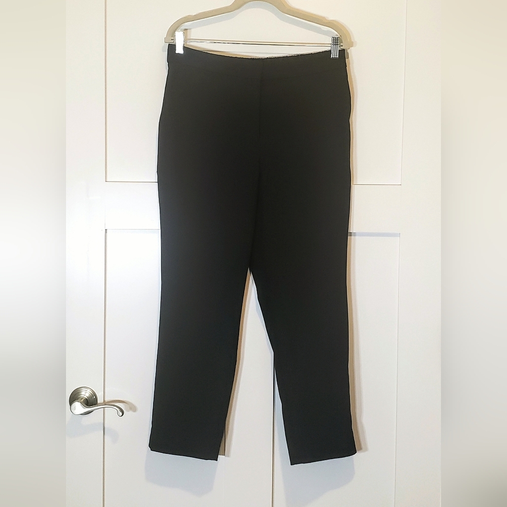 J.Crew Factory Elastic Back Holland Pants Black Viscose Blend Pockets Size 12